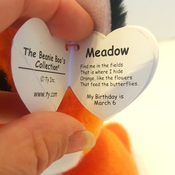 NWT Ty Beanie Boo Orange Meadow the Fox Plush Toy - Picture 7 of 10